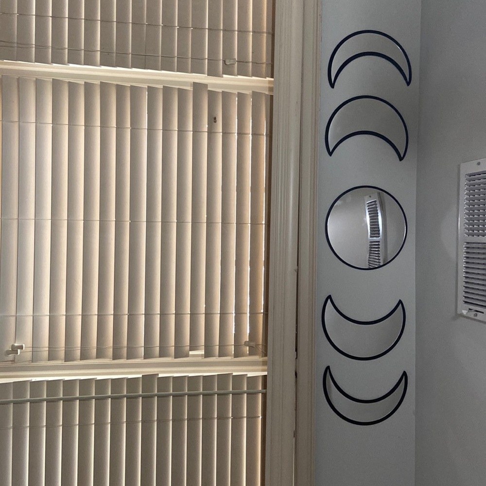 Moon cycle mirror wall decor